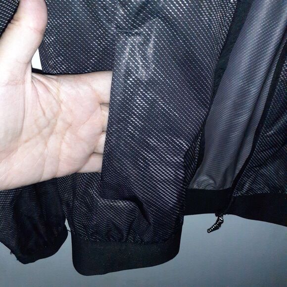 puma jacket mens S storm Cell Waterproof Zip Front Black Gray Track Jacket - Picture 8 of 8